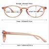 ABETOS Round Reading Glasses Ladies Blue Light Blocking Spring Hinges Fashion Oval Readers Womens Lightweight Computer Eyeglasses Eyewear, Clear Darkbrown 3.0 view 2
