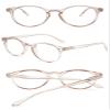 ABETOS Round Reading Glasses Ladies Blue Light Blocking Spring Hinges Fashion Oval Readers Womens Lightweight Computer Eyeglasses Eyewear, Clear Brown 2.5 view 3