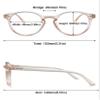 ABETOS Round Reading Glasses Ladies Blue Light Blocking Spring Hinges Fashion Oval Readers Womens Lightweight Computer Eyeglasses Eyewear, Clear Brown 1.75 view 2