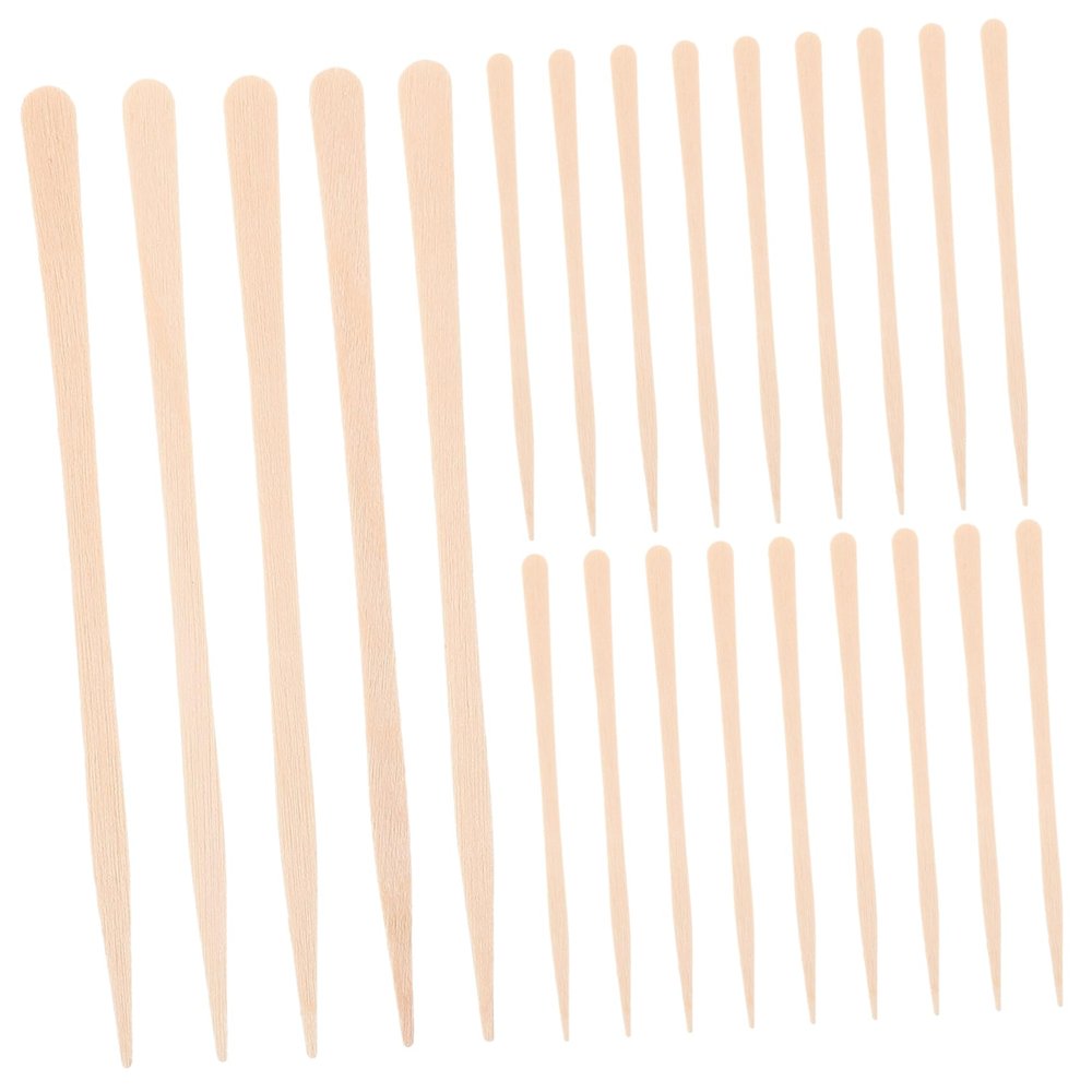 Beatifufu Nose Hair Wax Sticks 100pcs Small Wooden Wax Applicators Oval Body Hair Waxing Rods for Women at Home and Professional Use