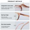 ABETOS Round Reading Glasses Ladies Blue Light Blocking Spring Hinges Fashion Oval Readers Womens Lightweight Computer Eyeglasses Eyewear, Clear Darkbrown 1.0 view 4