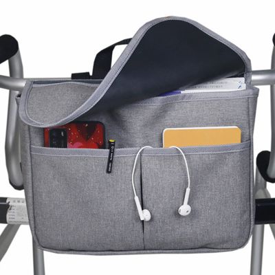 JKJZSALJ Wheelchair Side Storage Bag - Wheelchair Armrest Accessories Organizers Pouch With 3 Compartments For, Mobility Scooters, Rollators,Black