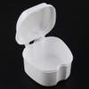 Koanhinn 2 x White Denture Case, Denture Cup with Strainer, Denture Bath Box, Storage Box for False Teeth with Basket Net Container Holder for Travel view 3