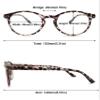 ABETOS Round Reading Glasses Ladies Blue Light Blocking Spring Hinges Fashion Oval Readers Womens Lightweight Computer Eyeglasses Eyewear, Grey Tortoiseshell 1.75 view 2