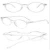 ABETOS Round Reading Glasses Ladies Blue Light Blocking Spring Hinges Fashion Oval Readers Womens Lightweight Computer Eyeglasses Eyewear, Clear 1.0 view 3