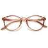 ABETOS Round Reading Glasses Ladies Blue Light Blocking Spring Hinges Fashion Oval Readers Womens Lightweight Computer Eyeglasses Eyewear, Clear Darkbrown 2.75 view 1