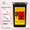 ATOMUS 2pcs 1L Black Tattoo Plastic Sharp Container Box Sharps Containers Needle Destruction Waste Bin Needle Disposal Bin with Lid for Tattoo Eyebrow Blade view 4
