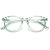 ABETOS Round Reading Glasses Ladies Blue Light Blocking Spring Hinges Fashion Oval Readers Womens Lightweight Computer Eyeglasses Eyewear, Clear Blue 1.25 view 1