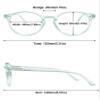 ABETOS Round Reading Glasses Ladies Blue Light Blocking Spring Hinges Fashion Oval Readers Womens Lightweight Computer Eyeglasses Eyewear, Clear Blue 1.25 view 2