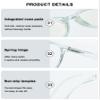ABETOS Round Reading Glasses Ladies Blue Light Blocking Spring Hinges Fashion Oval Readers Womens Lightweight Computer Eyeglasses Eyewear, Clear Blue 1.25 view 4