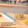 1/3 Pcs Cling Film Dispenser - Saran Wrap Cutter, Bamboo Wood Plastiic Cutters | Parchment Paper Storage Organizer, Aluminum Foil Holder for Kitchen Food Preservation Storage, 14x2x2 Inches view 2
