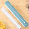 1/3 Pcs Cling Film Dispenser - Saran Wrap Cutter, Bamboo Wood Plastiic Cutters | Parchment Paper Storage Organizer, Aluminum Foil Holder for Kitchen Food Preservation Storage, 14x2x2 Inches view 4