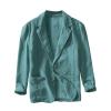 Mymyguoe Business Casual Jacket Men's Linen Long Sleeve Shirt Summer Slim Fit Lumberjack Jacket Comfort Fit Traditional Shirt Leisure Lightweight Shirt Jacket Lapel Button Down Beach Shirt Non-Iron view 1