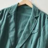 Mymyguoe Business Casual Jacket Men's Linen Long Sleeve Shirt Summer Slim Fit Lumberjack Jacket Comfort Fit Traditional Shirt Leisure Lightweight Shirt Jacket Lapel Button Down Beach Shirt Non-Iron view 2