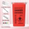 ATOMUS 2pcs 1L Red Tattoo Plastic Sharp Container Box Sharps Containers Needle Destruction Waste Bin Needle Disposal Bin with Lid for Tattoo Eyebrow Blade view 4