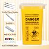 ATOMUS 2pcs 1L Yellow Tattoo Plastic Sharp Container Box Sharps Containers Needle Destruction Waste Bin Needle Disposal Bin with Lid for Tattoo Eyebrow Blade view 4