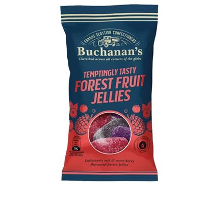 Buchanann's Jellies, Toffee, Boiled Sweet Bag 140g (12 Bags, Forest Fruit Jellies)