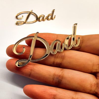35pcs of Dad/Daddy Cake Charm,Father's Day Cake Toppers,Mirror Acrylic Cupcake Topper for Happy Birthday Father's day Cake Party Decoration (2'', Rose Gold Mirror)