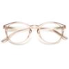 ABETOS Round Reading Glasses Ladies Blue Light Blocking Spring Hinges Fashion Oval Readers Womens Lightweight Computer Eyeglasses Eyewear, Clear Brown 1.25 view 1