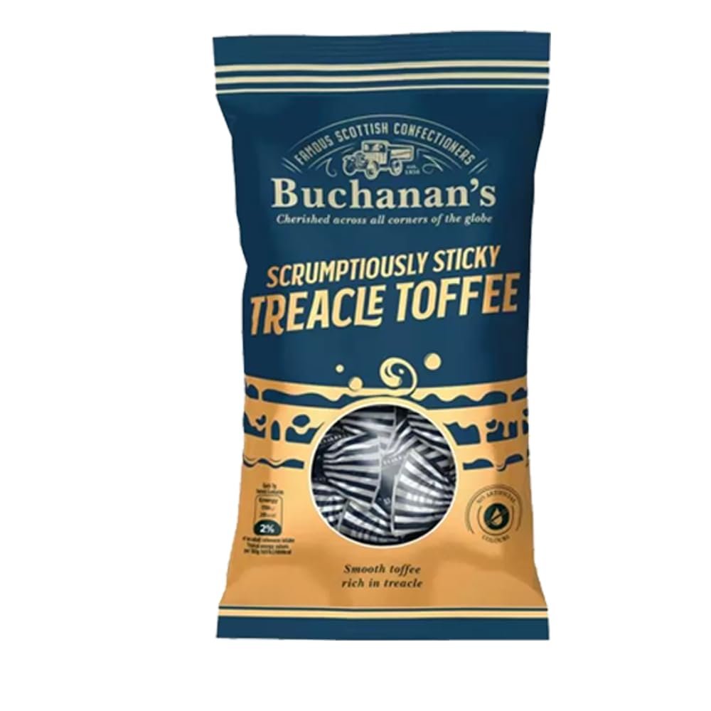 Buchanann's Jellies, Toffee, Boiled Sweet Bag 140g (12 Bags, Treacle Toffee)
