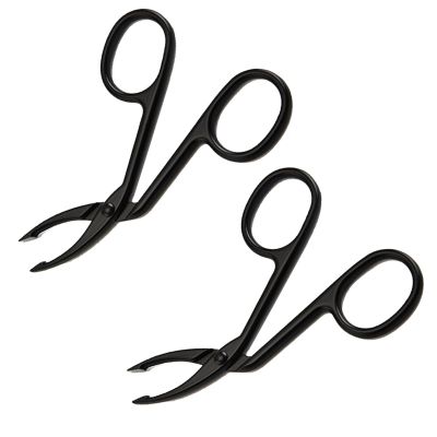 2 Curved Eyebrow Scissors Tweezers - Curved Eyebrow Tweezers, Professional Eyebrow Scissor | Lightweight Nose Hair Cutter Remover, Facial Hair Plucker Curved Scissors for Men Women Adults