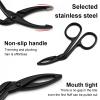 2 Curved Eyebrow Scissors Tweezers - Curved Eyebrow Tweezers, Professional Eyebrow Scissor | Lightweight Nose Hair Cutter Remover, Facial Hair Plucker Curved Scissors for Men Women Adults view 3