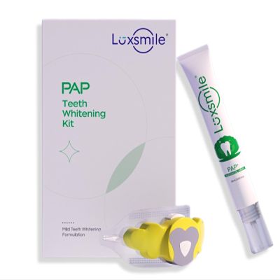 LUXSMILE Pap Teeth Whitening Kit, Dual Blue/Red LED Light, Safe with Zero Sensitivity, White Teeth, Tooth Whitening Kit, Smile Whiter Teeth
