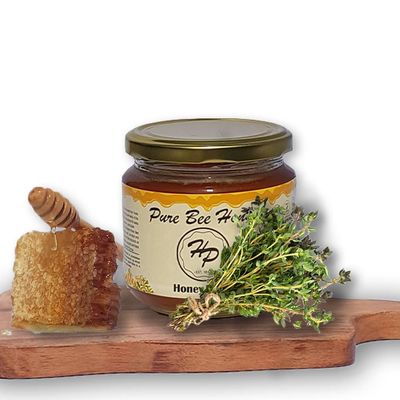 Natural Thyme Raw Honey from ECO Area, Natural Sweetener,Pure, Unprocessed, Unpasteurised, Unfiltered From Comb (small, 500, gram)