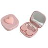YPBEW Cute Contact Lens Case(Square And Heart) For Travel & Home Colorful Heart Lenses Remover Tool Kit With Contact Lens Holder, Pink view 1