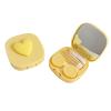 YPBEW Cute Contact Lens Case(Square And Heart) For Travel & Home Colorful Heart Lenses Remover Tool Kit With Contact Lens Holder, Pink view 3