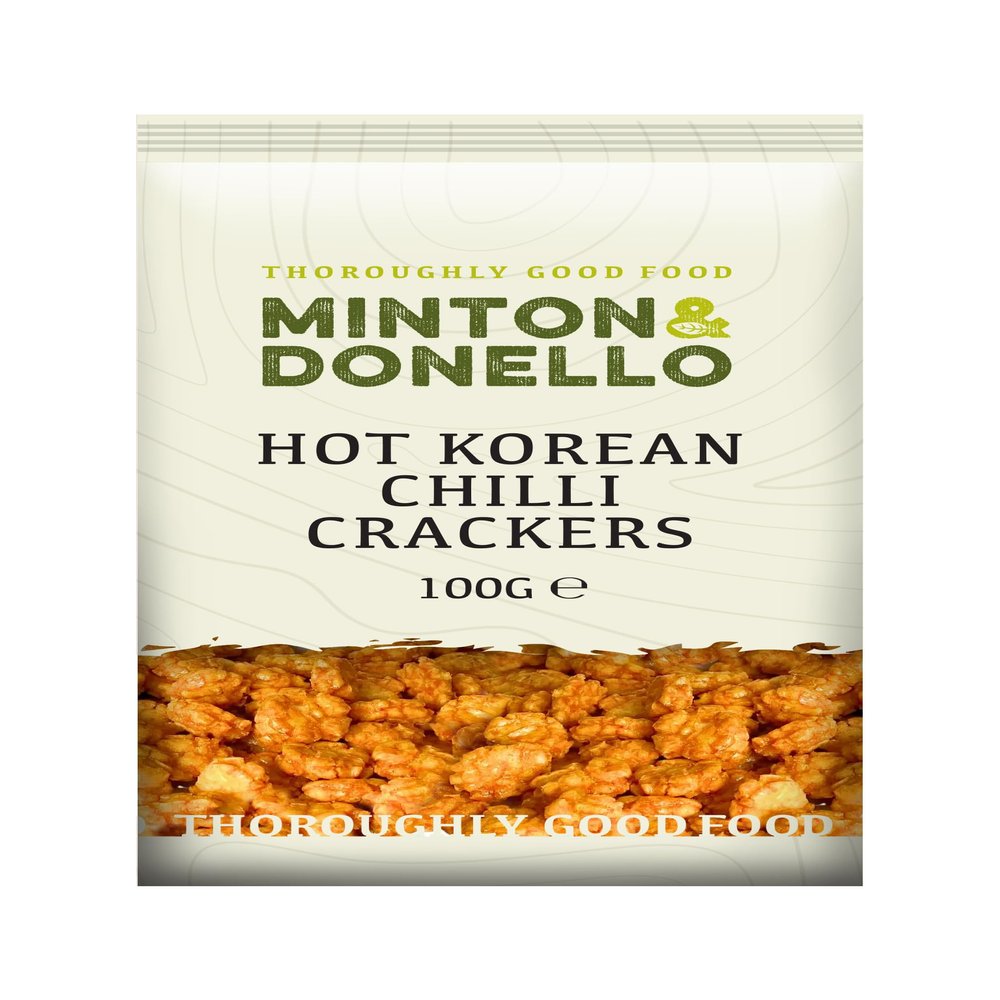 Minton & Donello - Spicy Chilli Rice Crackers, Crunchy Snack, Ideal for Sharing, 6 x 100g