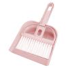 Hand Dustpan and Broom Set, Portable Mini Broom and Dustpan Set, Compact for Table and Cabinet (Nordic Pink) view 3