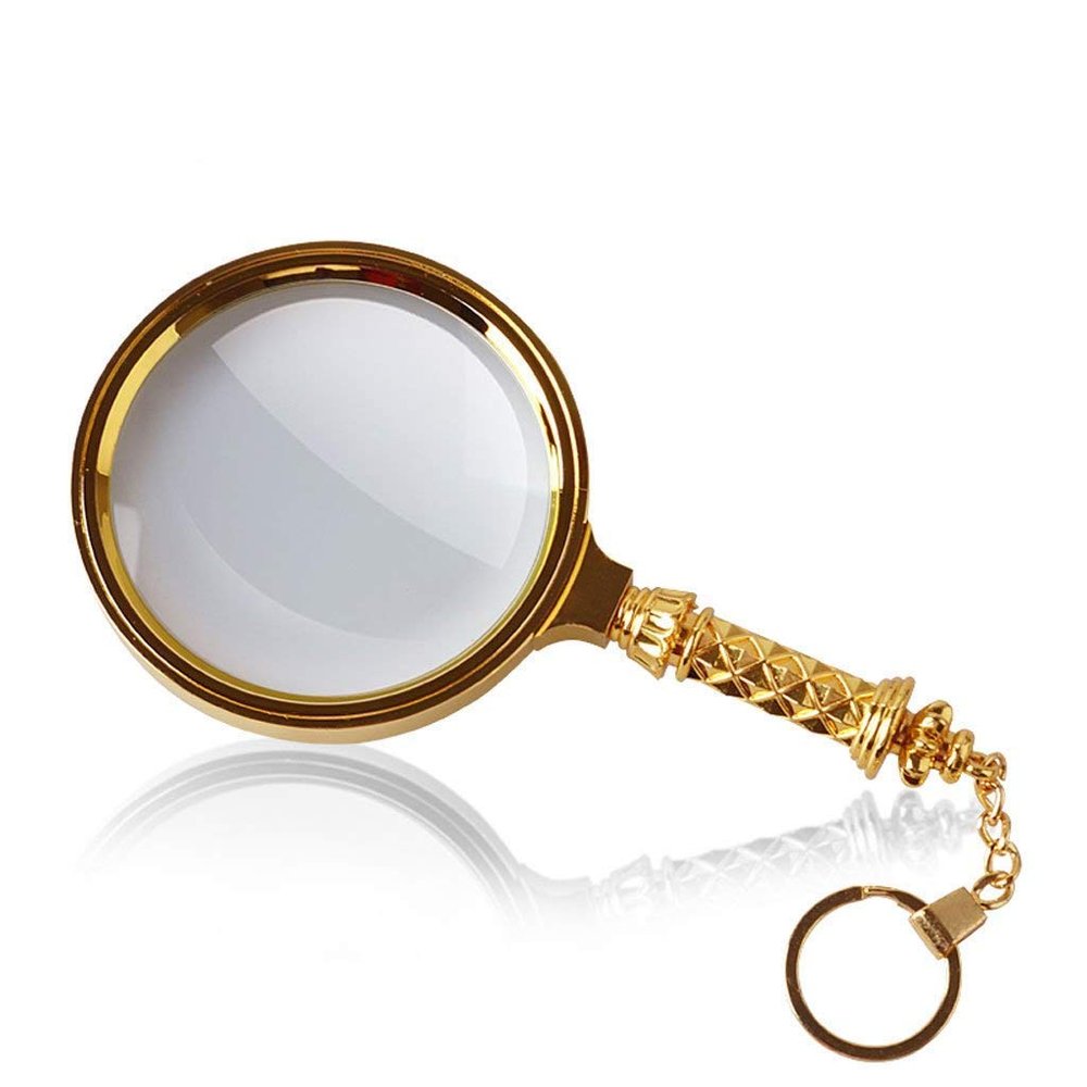10X All-Metal Hand-held, Children's Elderly Reading Portable Detachable Handle Mirror charitable