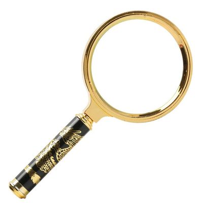 10X, High Definition, Easy to Carry, Generous Appearance, Handle Metal Handle, Old Man Reading Optical Magnifier, Gold, 80 * 165mm charitable