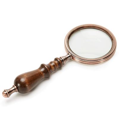10 Times Retro Wooden Handle Handheld Old Man Reading Identification Maintenance Enlargement Mirror charitable