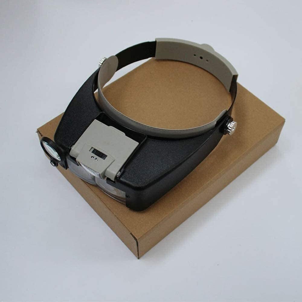 Lightweight Head-Mounted with 4 Groups of Adjustable Lenses with Led Lights for Reading, Newspaper, Watch Repair/1Cps charitable