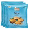 Atul Bakery Khakhra Various Flavours (200 Gram) - Crispy Delicious Bite - Traditional Gujarati Khakhra - Enjoy At Tea Time - Easy to Carry Anywhere (Pack of 3, Khakhra Plain)