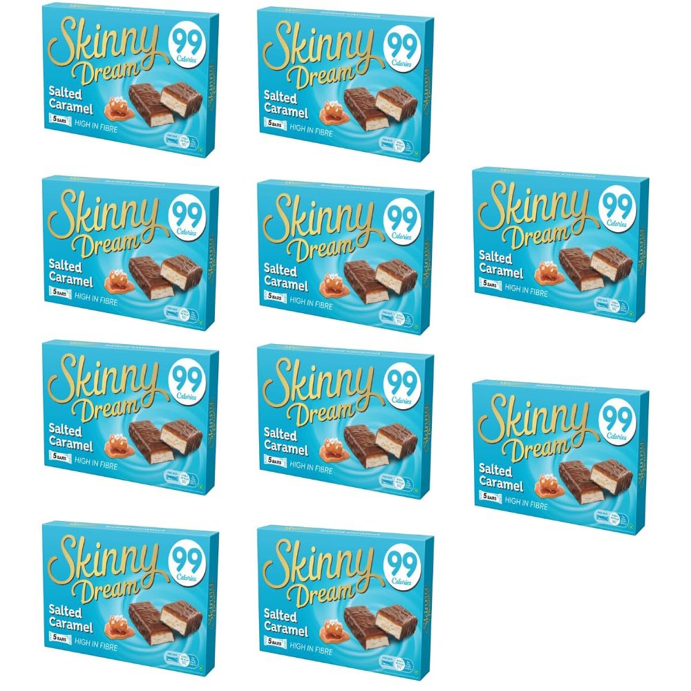 Skiny Dream Salted Caramel Bars 5 Pack - Afforable And Low Calorie, Skiny Dream Allow You Have That Well Earned Treat Without The Unwanted Extra Calories - Pack of 10