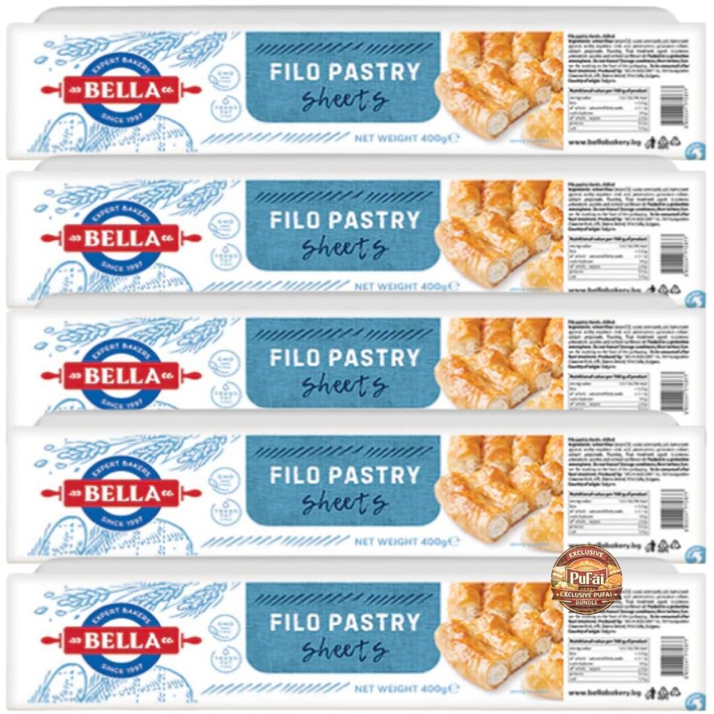 Bella Filo Pastry Sheets phyllo dough 400 gram x 5 Packs