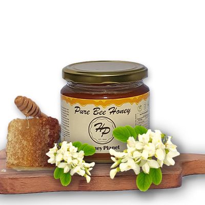 Acacia Pure and Raw Honey from ECO/BIO Area Unheated,Unpasteraised,Unfiltered Acacia Mountain Honey harvested in our own Bee Farm (Small, 500, gram)