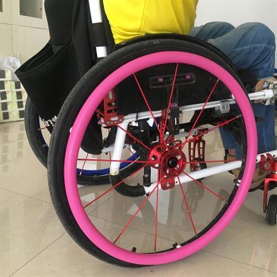 1Pair 24Inch Wheelchair Push Rim Covers, Silicone Hand Push Cover Push Ring Protective Cover, Improve Grip and Traction