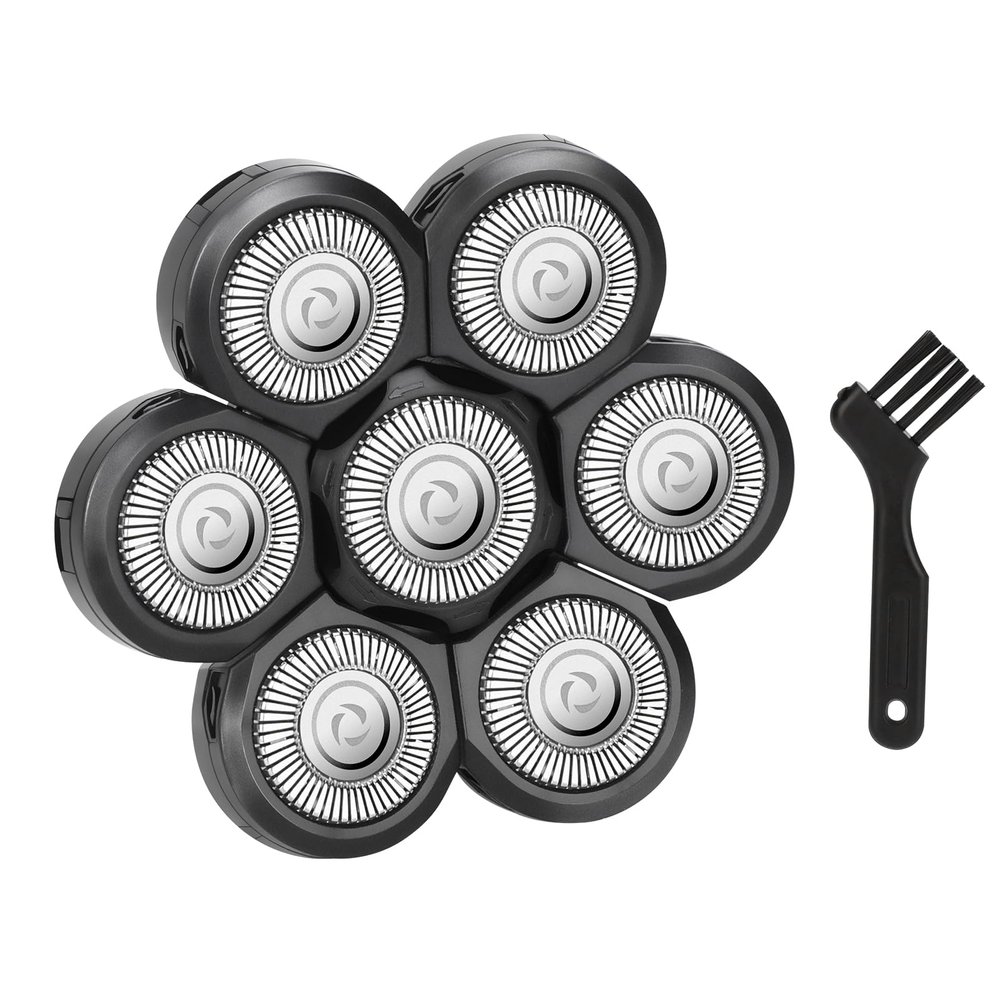 Wanocean 7 Blade Replacement Head, Universal 7 Blade Head for Bald Men Replacement, Easy Install Shaver Head for Wet&Dry Bald and Face for Birthday Father's Day Gifts