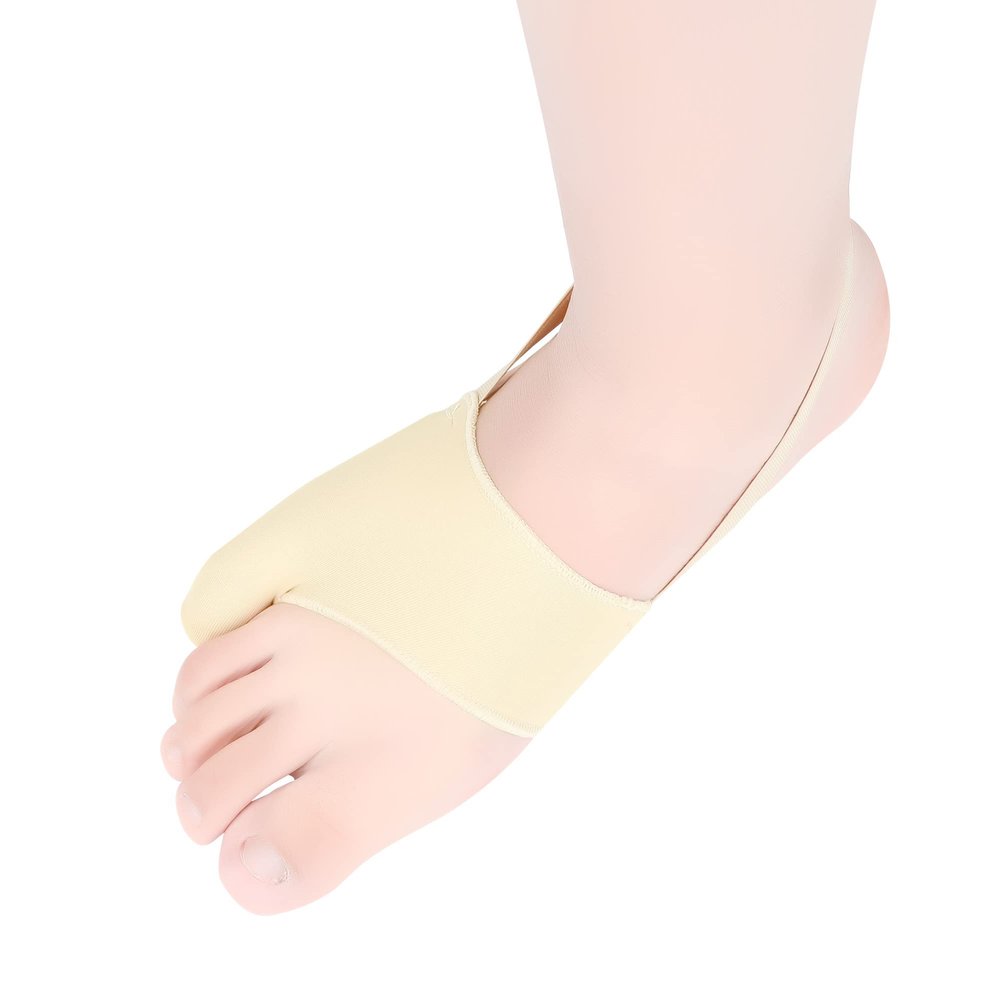 DYKOOK Tailors Bunion Corrector 1Pair Bunionette Sleeves Built-in Gel Pads Silicone Cover Guard With Non-slip Strap to Relief Bunion Pinky Toe Pain, Straighten Bunionette,Overlapping toe(Beige-XL)