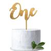 First Birthday Cake Topper - Acrylic Mirror Gold One Cake Topper for 1st Birthday Boy and Girl, Number 1 Cake Topper, One Sign First Birthday Cake Decoration Supplies, Photo Booth Props (golden) view 1