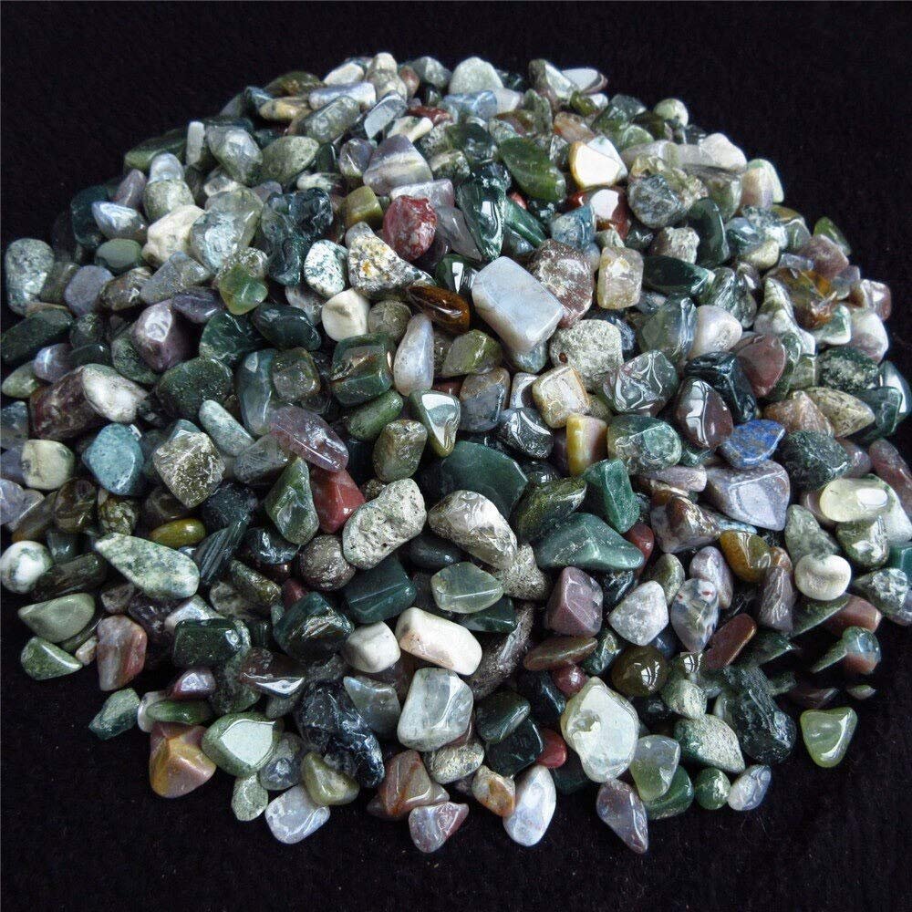 100g Natural Green Moss Agate Tumbled Stones Bulk Crystal Chakra Balanc