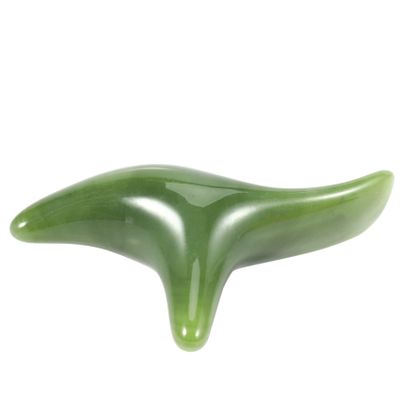 iFutniew Natural Green Beeswax Jade Face Gua Sha Triple-Cornered Massager Board Rod Body Foot Acupoint Massage Stick Health Tool