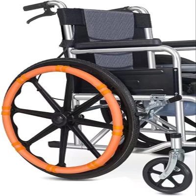 1Pair Wheelchair Push Rim Covers, Wheelchair Push Rim Protective Cover,Rear Wheel Sports Wheelchair Cover, Silicone Hand Push Cover-Improve Grip and Traction (Color : D)