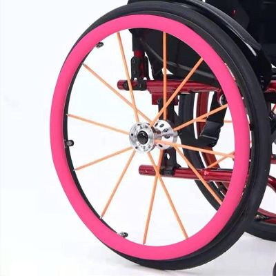 1 Pair 24 Inch Wheel Chair Rear Wheel Cover Protective Sleeve Wheelchair Push Rim Covers Wheelchair Rear Wheel (Color : F, Size : 24 inch)