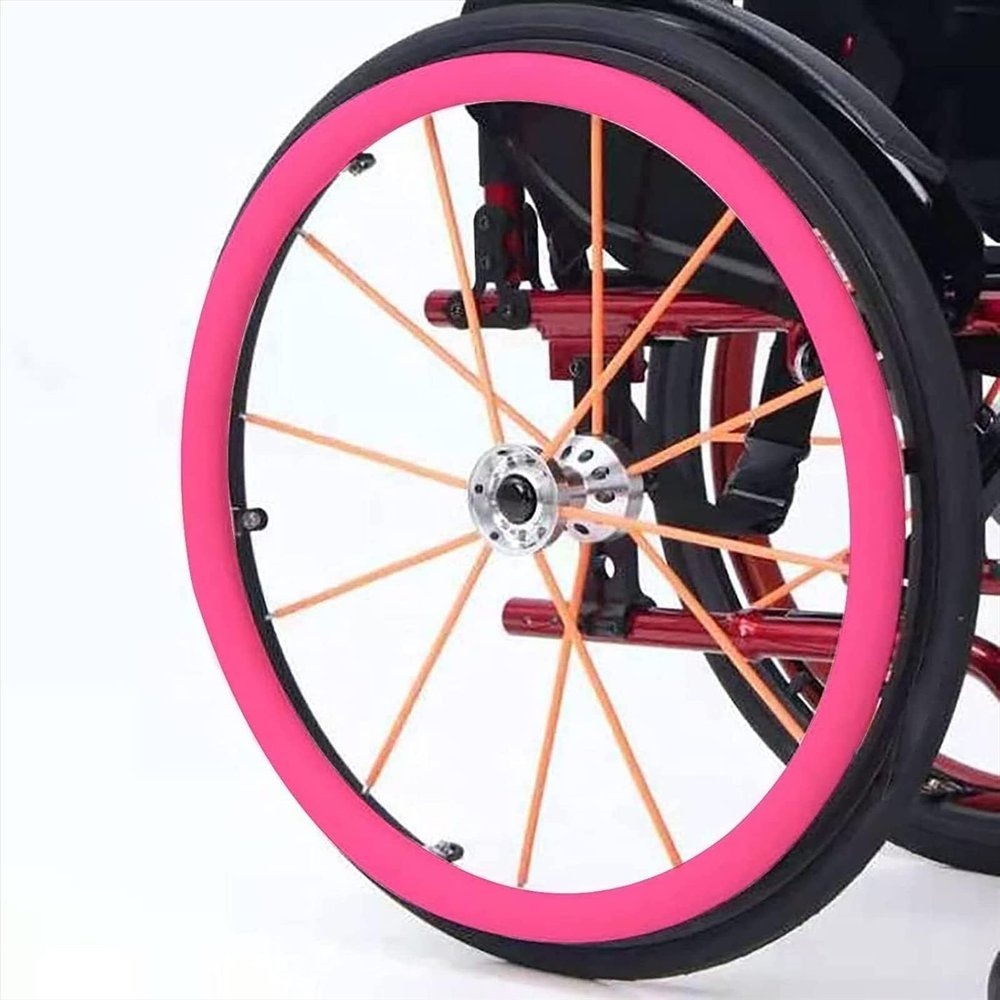 1 Pair 24 Inch Wheel Chair Rear Wheel Cover Protective Sleeve Wheelchair Push Rim Covers Wheelchair Rear Wheel (Color : F, Size : 24 inch)