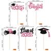 Rsstarxi 30 Pack Grad Cupcake Toppers Congrats Grad Cap Diploma Cupcake Picks Class of 2024 Cake Decorations for Graduation Decorations Class of 2024 Party Cake Decorations Pink view 2